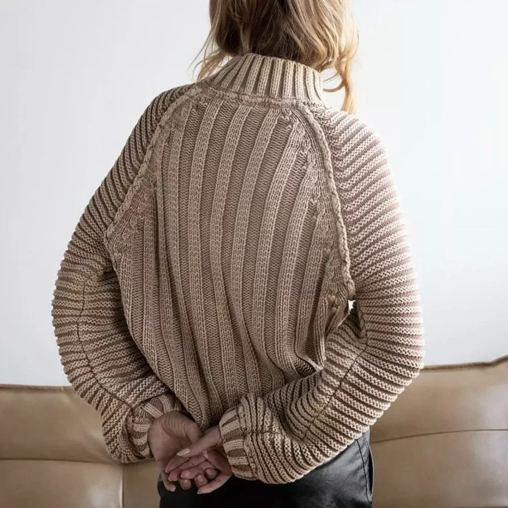 Free People Sweetheart‎ Sweater Women's Small Cotton Sandcastle Slouchy
